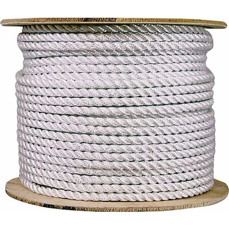LEHIGH GROUP/CRAWFORD PROD Wellington Rope, 3/8 In Dia, 600 Ft L, 292 Lb Working Load, Nylon, White 10999